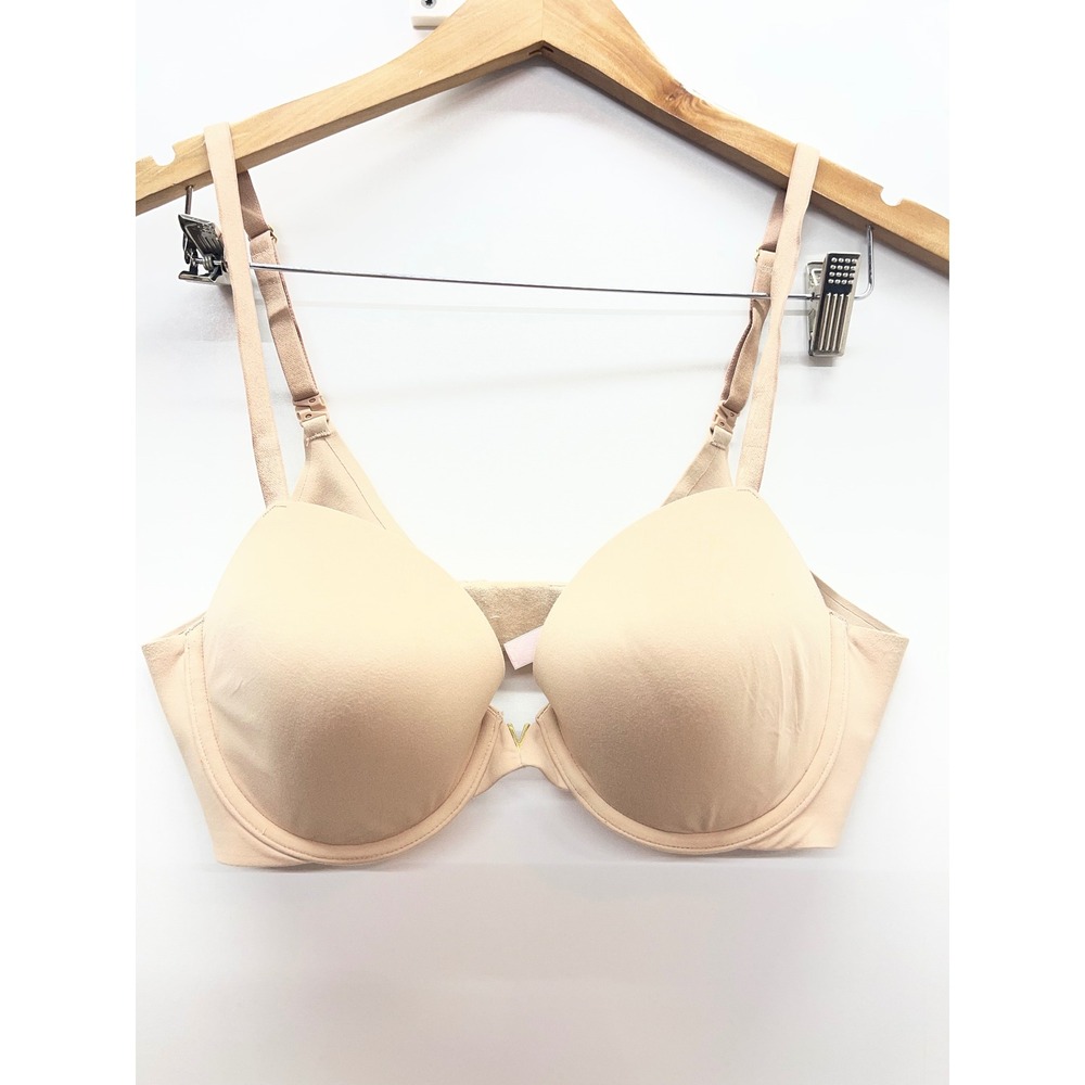 Victorias Secret Body by Victoria Lined Demi Bra Beige 36C Underwire Smooth